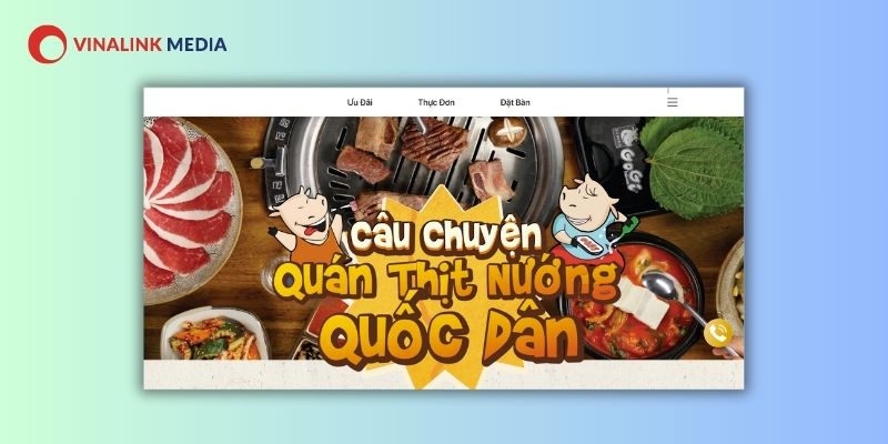 Website giới thiệu ngành nhà hàng ẩm thực